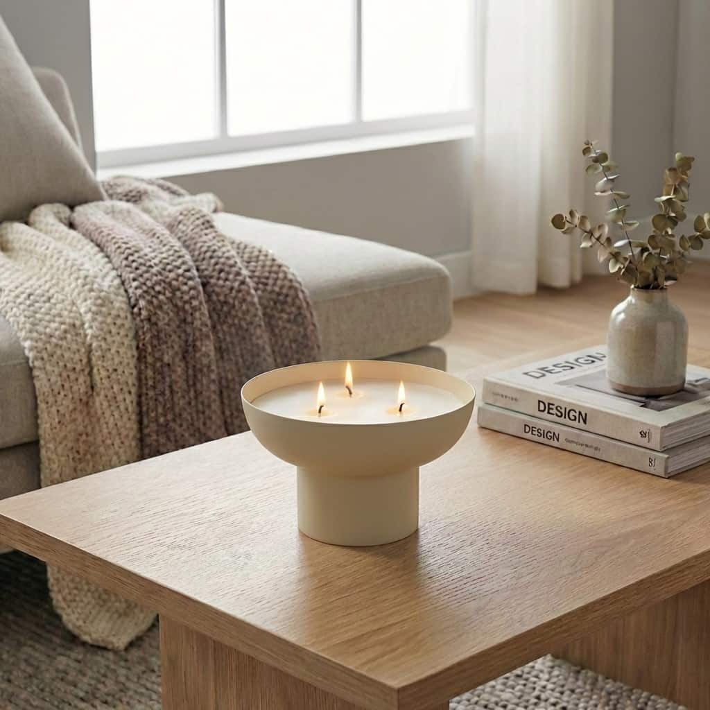 Bloom Candle Sand Bowl - Beige
