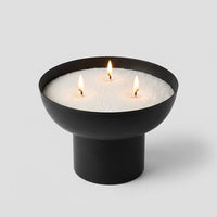 BLOOM Candle Bowl in matte black ceramic