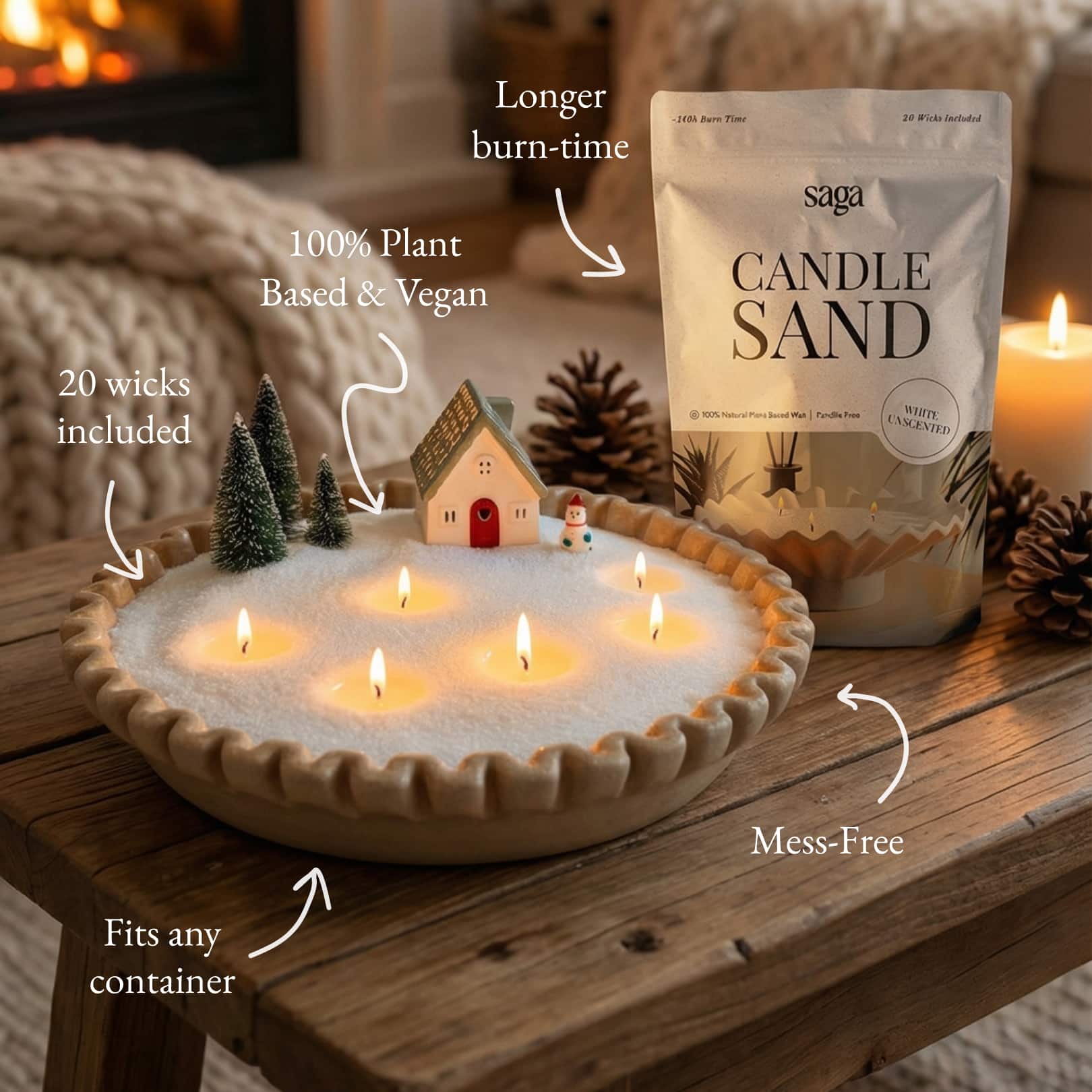 Saga Candle Sand Christmas