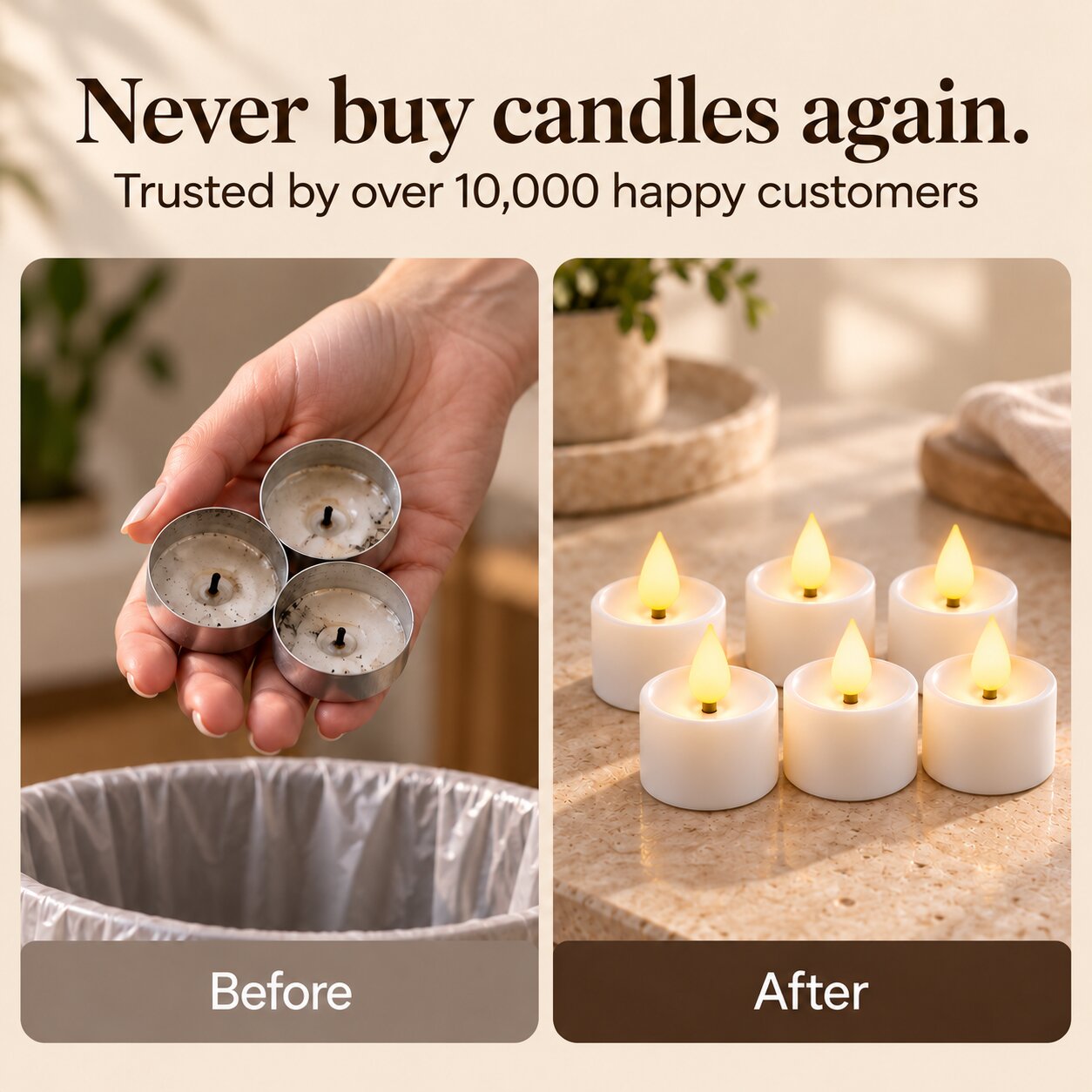 Saga 12pcs Rechargeable Tea Lights