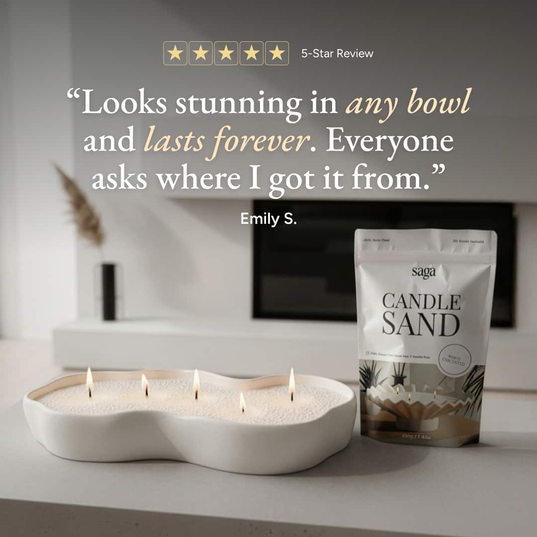 Saga Candle Sand looks stunning in any bowl